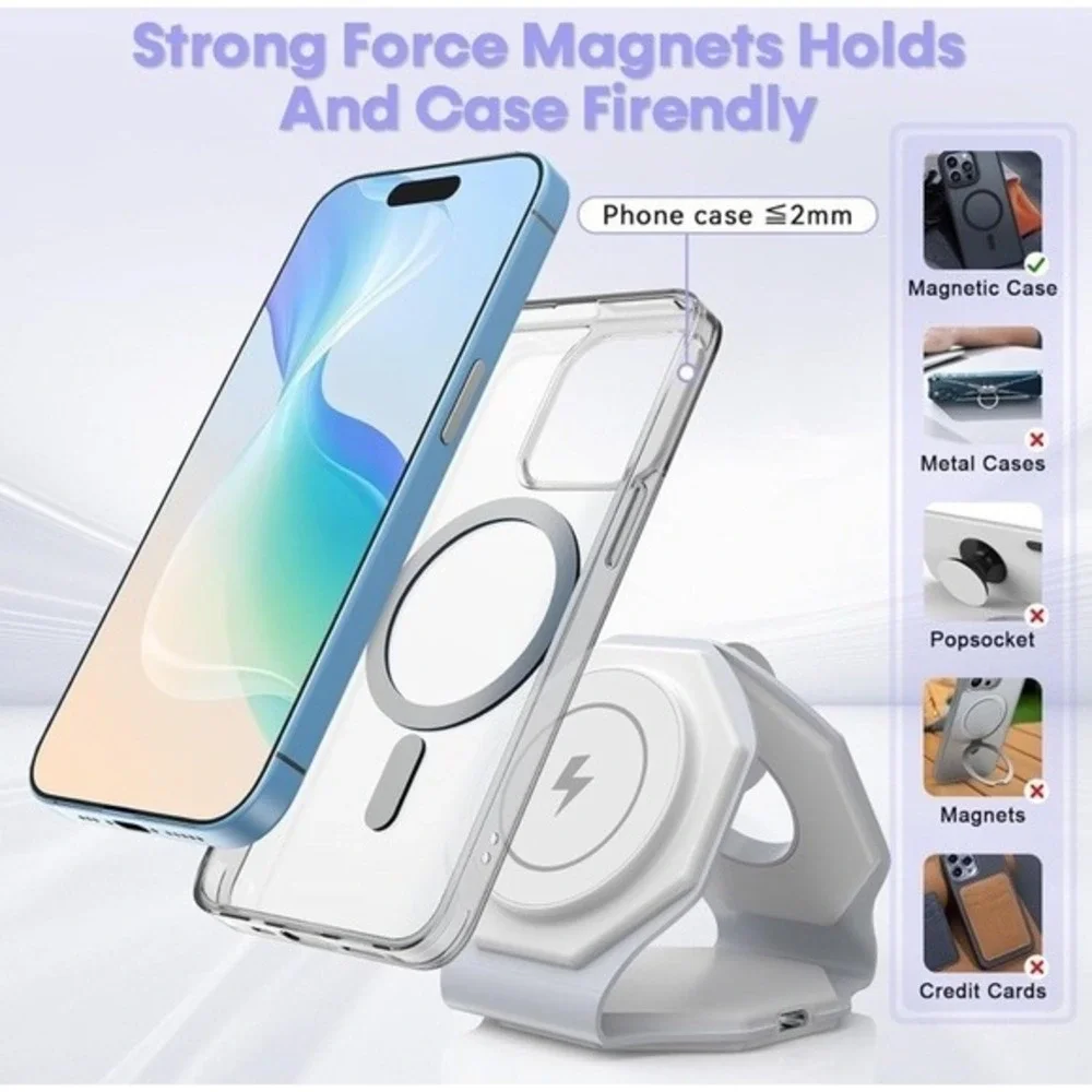 3 in‎ 1 Wireless Charging Station for Apple Multiple Devices, Foldable Magnetic